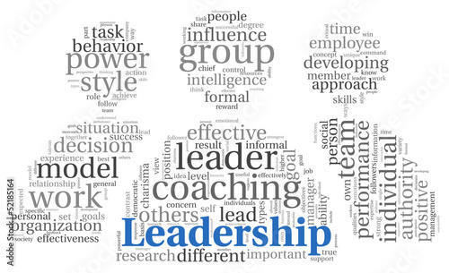 Illustration: Leadership concept in word tag cloud Leadership concept in word tag cloud