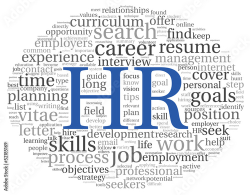 Illustration: Human resources concept in tag cloud Human resources concept in tag cloud