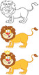 Vector: Happy Lion Cartoon Character.Collection Happy Lion Cartoon Character.Collection