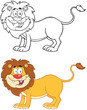 Lion Cartoon Mascot Character.Collection