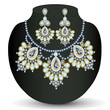 of a necklace and earrings with pearls