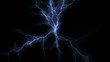 Blue Lightning Strands / Black Background