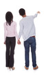Back View Of Young Couple Pointing