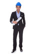 Young Male Engineer Holding Blueprint