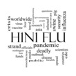 H1N1 Flu Word Cloud Concept in Black and White