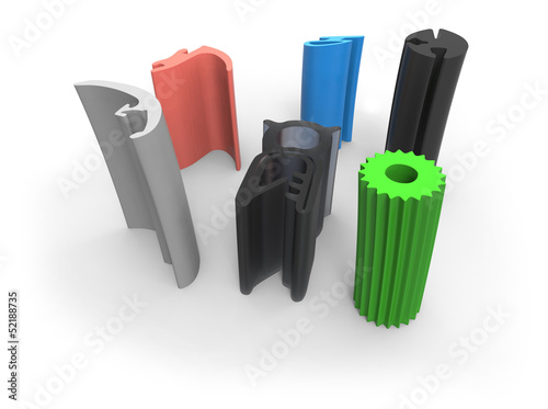 Illustration: Extruded rubber profile (sealing) Extruded rubber profile (sealing)