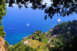Aerial view of the rugged coastline from Ravello, Italy