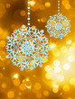 Winter golden abstract with snowflakes. EPS 8