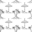 Seamless exotic pattern, outline