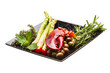 Lobster leg with salad and asparagus
