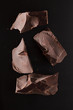 chocolate on black background