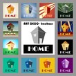 Vektor: art deco - flat design - home icon art deco - flat design - home icon