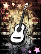 Grunge background with a guitar