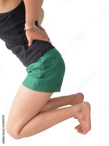 Photo: female has backache female has backache