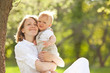 happy mother and son