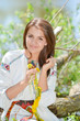 Photo: Young happy woman in traditional ukrainian dress Young happy woman in traditional ukrainian dress