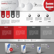 website template - metallic, red, white, grey colored