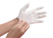 Hands in sterile gloves