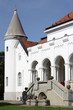 white castle entrance and tower