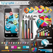 Vector world map design set of infographic elements.
