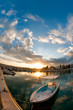 Fishing boat at sunset