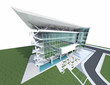 3D render of a building 
