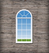 3d Modern residential window with nature view (includes clipping