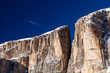 Cliffs on Peak Vallon at Ski Resort of Corvara, Alta Badia, Dolo