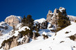 Rocky Mountains on the Ski Resort of Arabba, Dolomites Alps, Ita