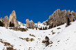 Rocky Mountains on the Ski Resort of Arabba, Dolomites Alps, Ita
