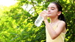 Young girl drinking water