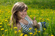 young girl on the grass