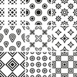 Collection of monochrome seamless patterns