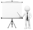 Illustration: 3D white people. Projection screen 3D white people. Projection screen