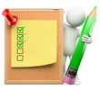 Illustration: 3D white people. To do list 3D white people. To do list