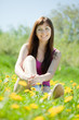  woman  relaxing outdoor in grass