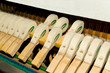 Upright piano hammers detail