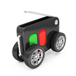Illustration: Car Key on Wheels isolated on white background Car Key on Wheels isolated on white background
