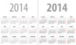 Calendar grid for 2014. Mondays first
