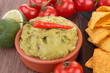 close up on guacamole