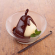 Photo: pear with chocolate sauce pear with chocolate sauce