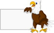 Vector: eagle cartoon with blank sign eagle cartoon with blank sign