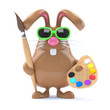 Chocolate bunny paints your picture