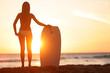 Water sport bodyboarding surfer woman beach travel
