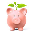 Piggy bank with plant