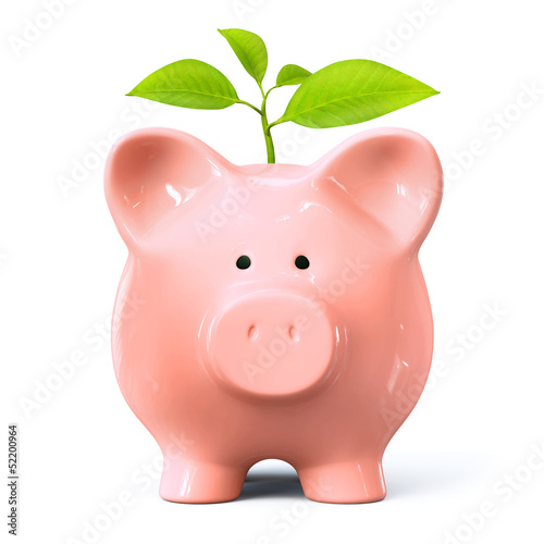 Illustration: Piggy bank with plant Piggy bank with plant