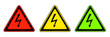 Three icons with sign of electricity.