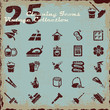 Cleaning icons set, vintage collection series