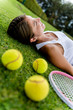 Tired tennis player