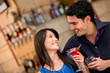 Couple on a date having drinks